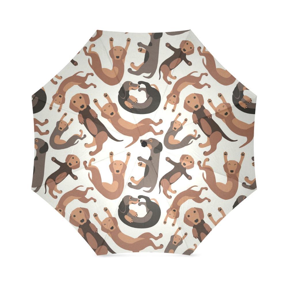Pattern Print Dachshund Wiener Dog Foldable Umbrella-grizzshop