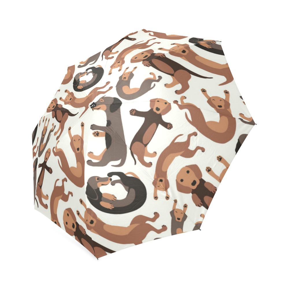 Pattern Print Dachshund Wiener Dog Foldable Umbrella-grizzshop
