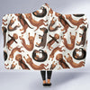 Pattern Print Dachshund Wiener Dog Hooded Blanket-grizzshop