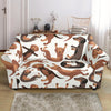 Pattern Print Dachshund Wiener Dog Loveseat Cover-grizzshop