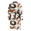 Pattern Print Dachshund Wiener Dog Men Long Robe-grizzshop