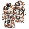 Pattern Print Dachshund Wiener Dog Men Long Robe-grizzshop