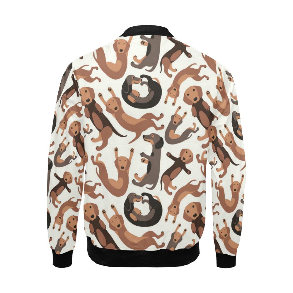 Pattern Print Dachshund Wiener Dog Men's Bomber Jacket-grizzshop