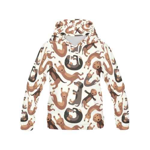 Pattern Print Dachshund Wiener Dog Print Men Pullover Hoodie-grizzshop