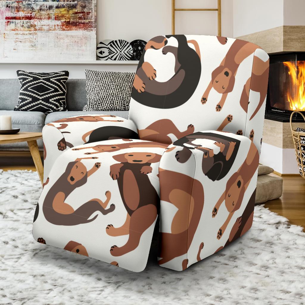 Pattern Print Dachshund Wiener Dog Recliner Cover-grizzshop