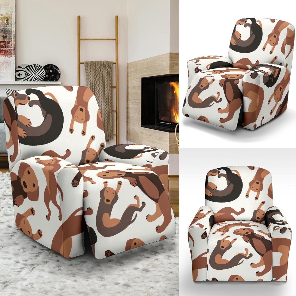 Pattern Print Dachshund Wiener Dog Recliner Cover-grizzshop