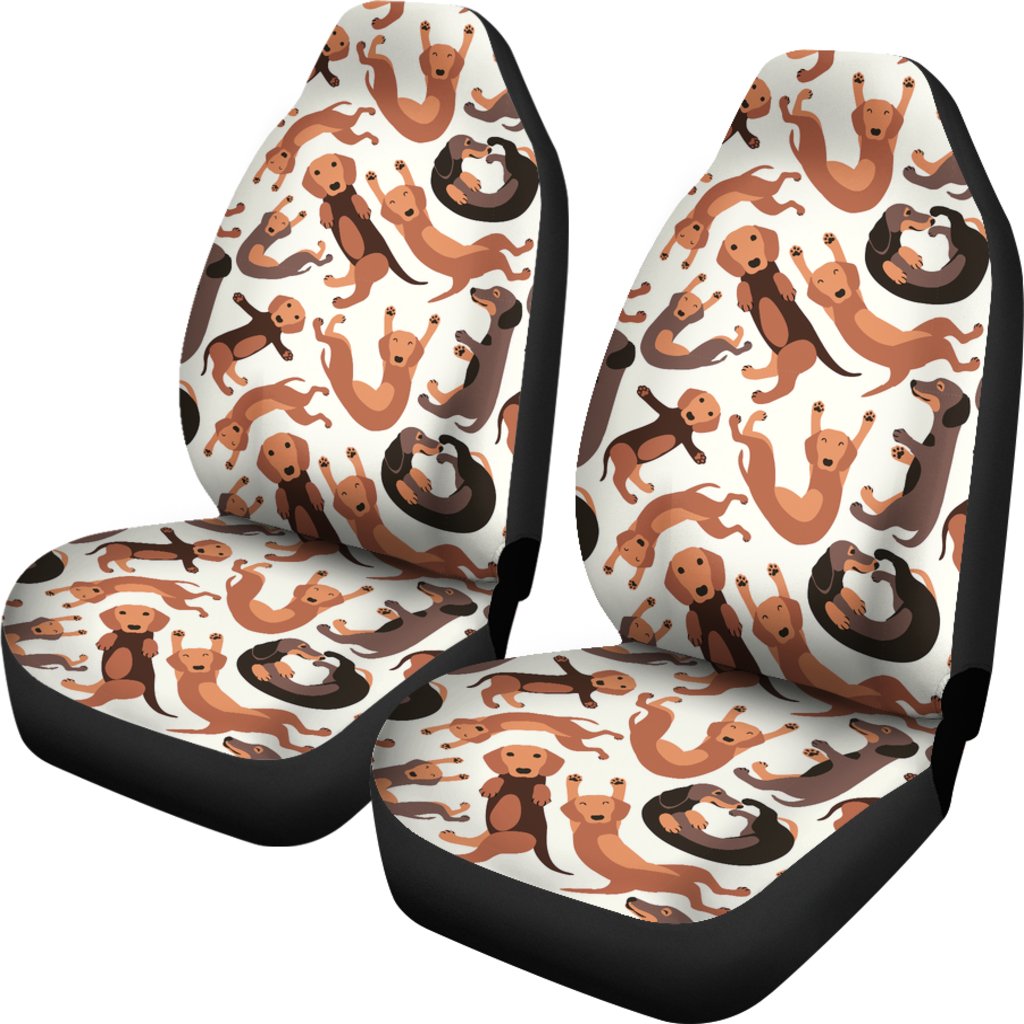 Pattern Print Dachshund Wiener Dog Universal Fit Car Seat Cover-grizzshop