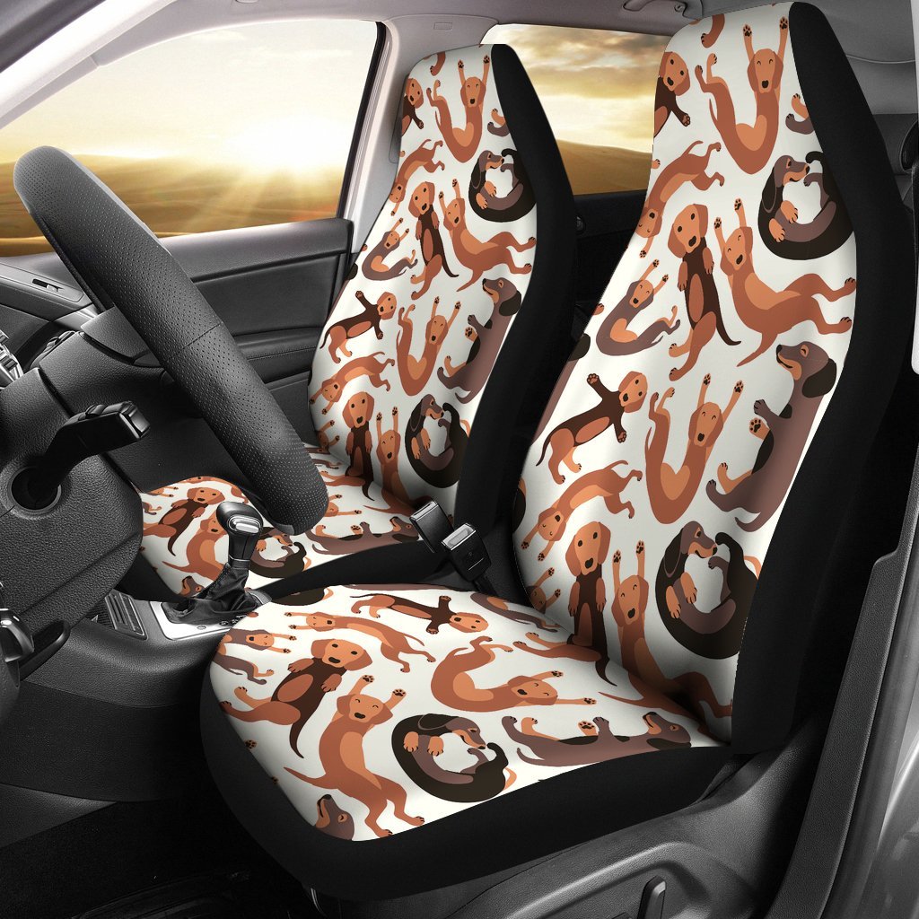 Pattern Print Dachshund Wiener Dog Universal Fit Car Seat Cover-grizzshop