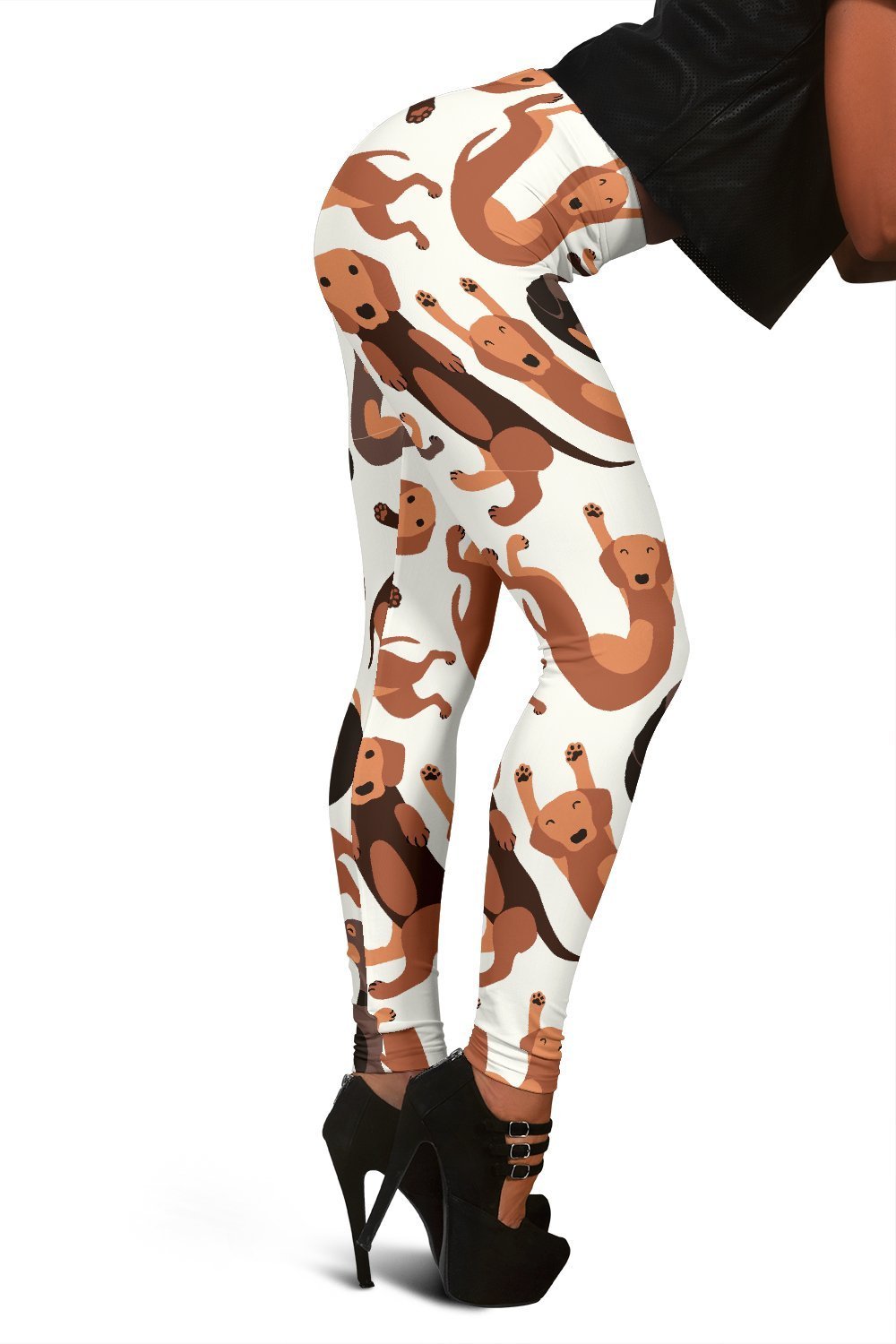 Pattern Print Dachshund Wiener Dog Women Leggings-grizzshop