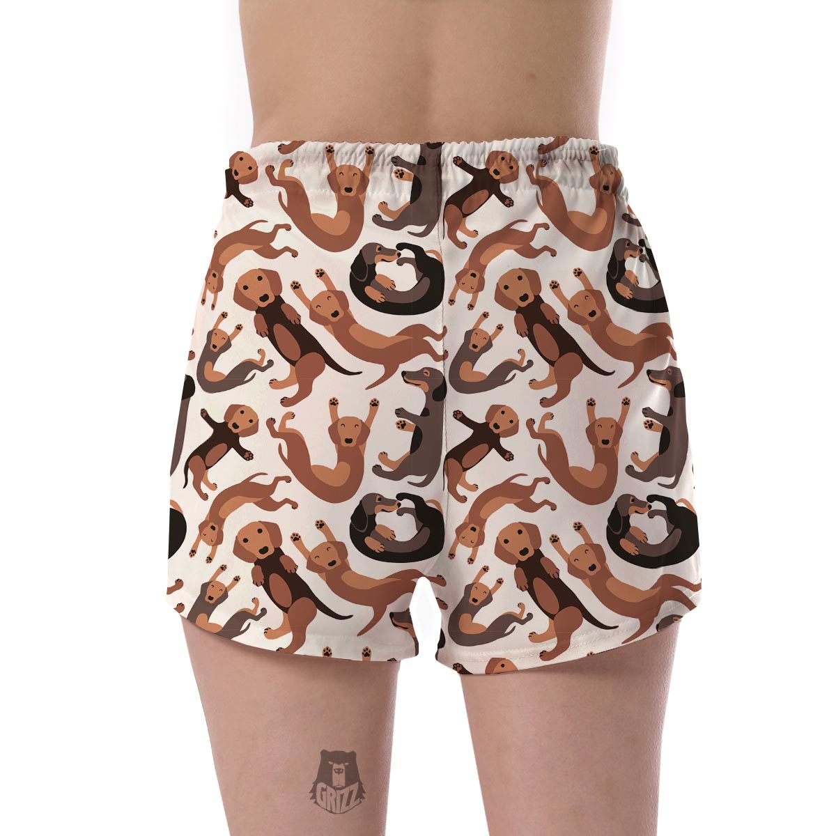 Pattern Print Dachshund Wiener Dog Women's Shorts-grizzshop