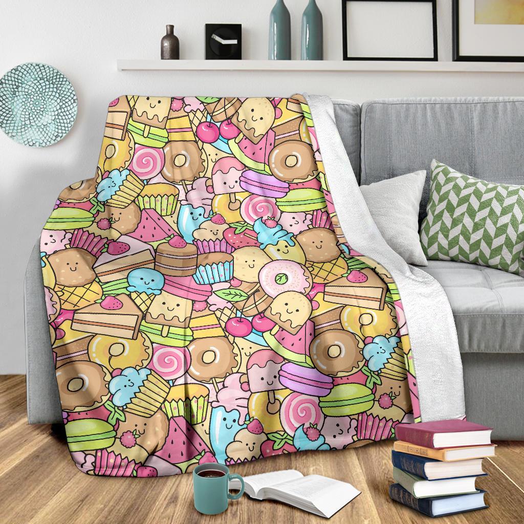 Pattern Print Dessert Cupcake Blanket-grizzshop