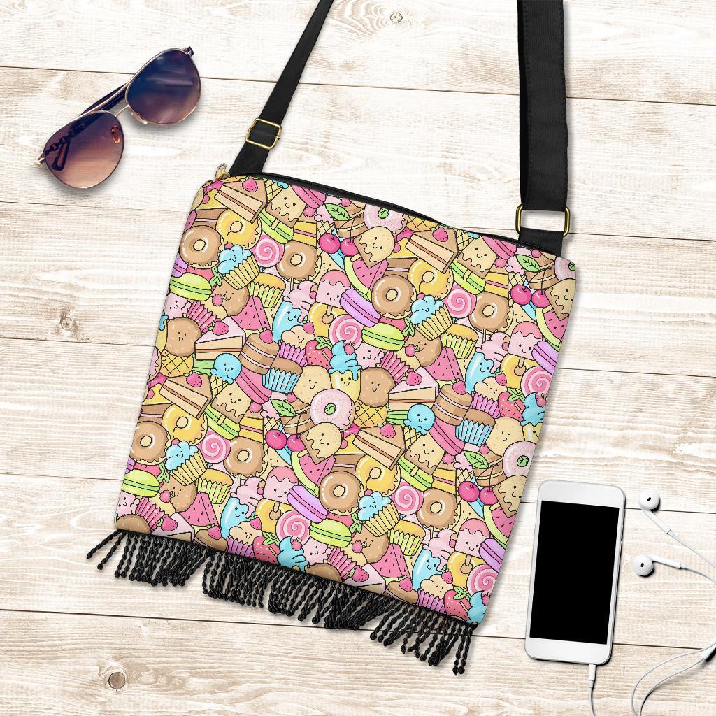 Pattern Print Dessert Cupcake Crossbody Bags-grizzshop