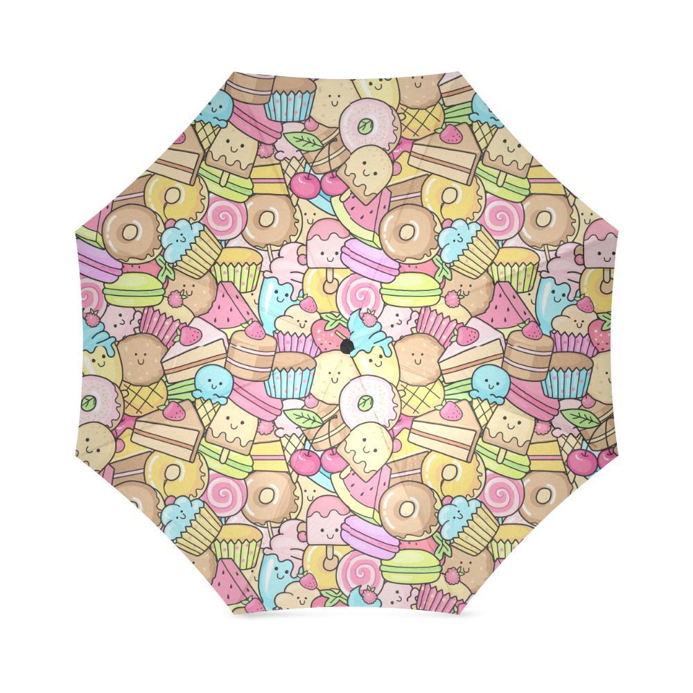 Pattern Print Dessert Cupcake Foldable Umbrella-grizzshop