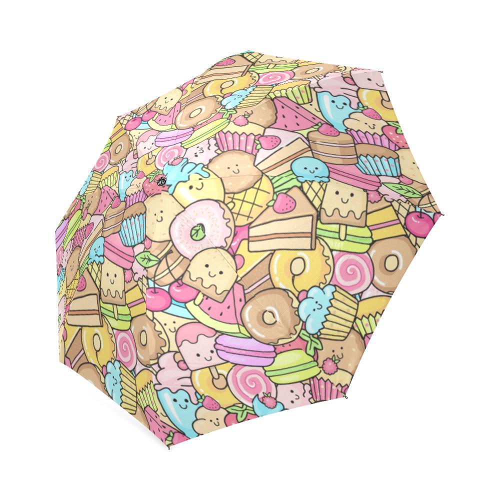 Pattern Print Dessert Cupcake Foldable Umbrella-grizzshop