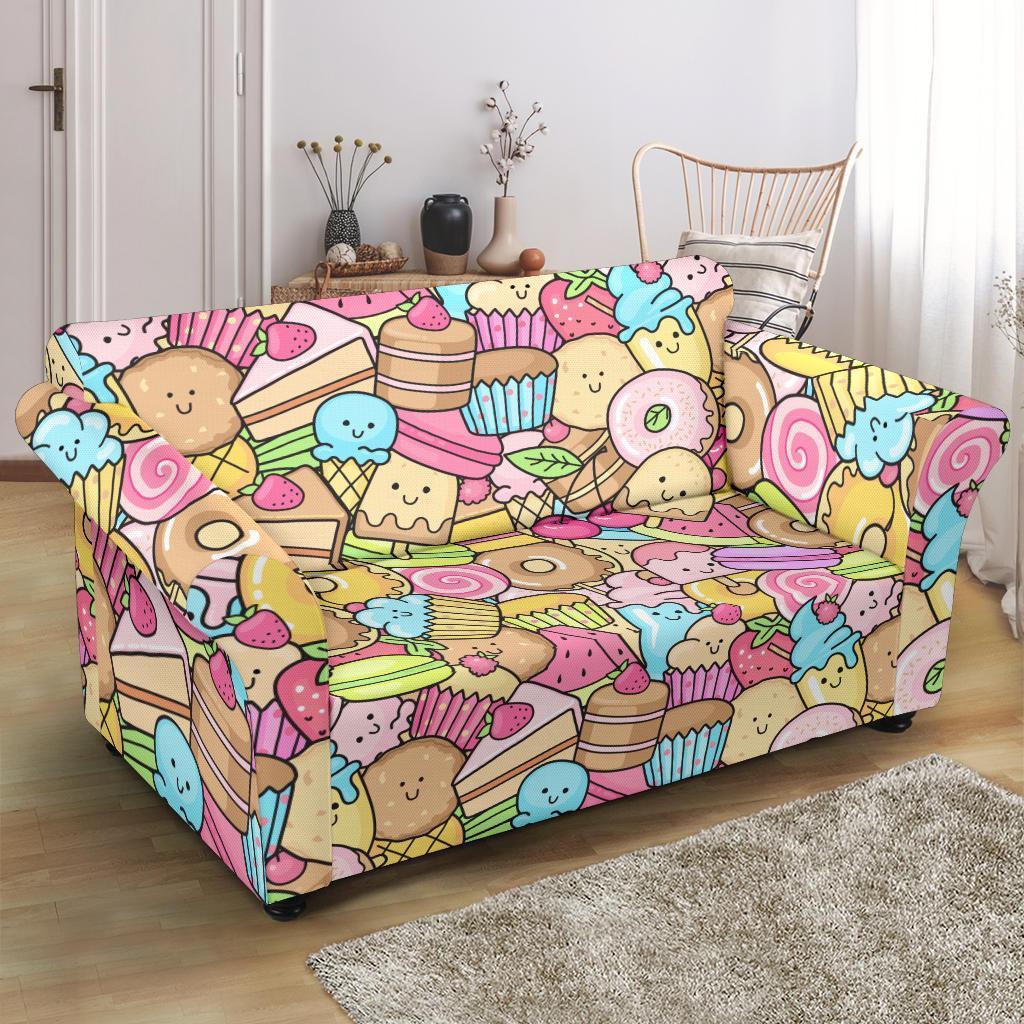 Pattern Print Dessert Cupcake Loveseat Cover-grizzshop