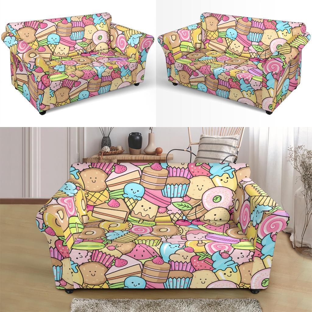 Pattern Print Dessert Cupcake Loveseat Cover-grizzshop