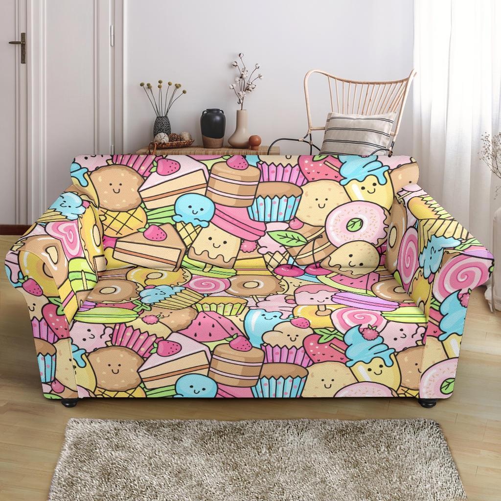 Pattern Print Dessert Cupcake Loveseat Cover-grizzshop