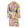 Pattern Print Dessert Cupcake Men Long Robe-grizzshop