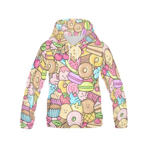 Pattern Print Dessert Cupcake Men Pullover Hoodie-grizzshop