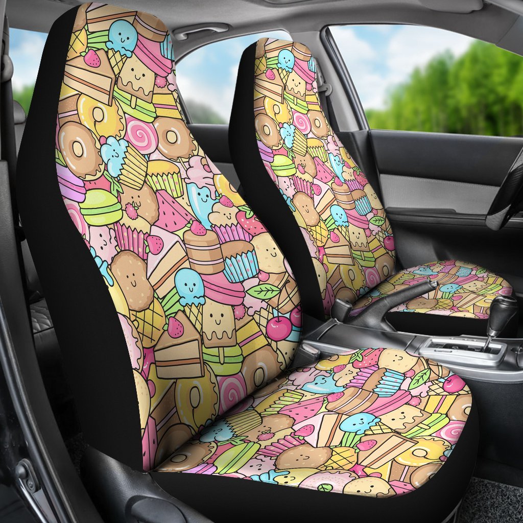 Pattern Print Dessert Cupcake Universal Fit Car Seat Cover-grizzshop