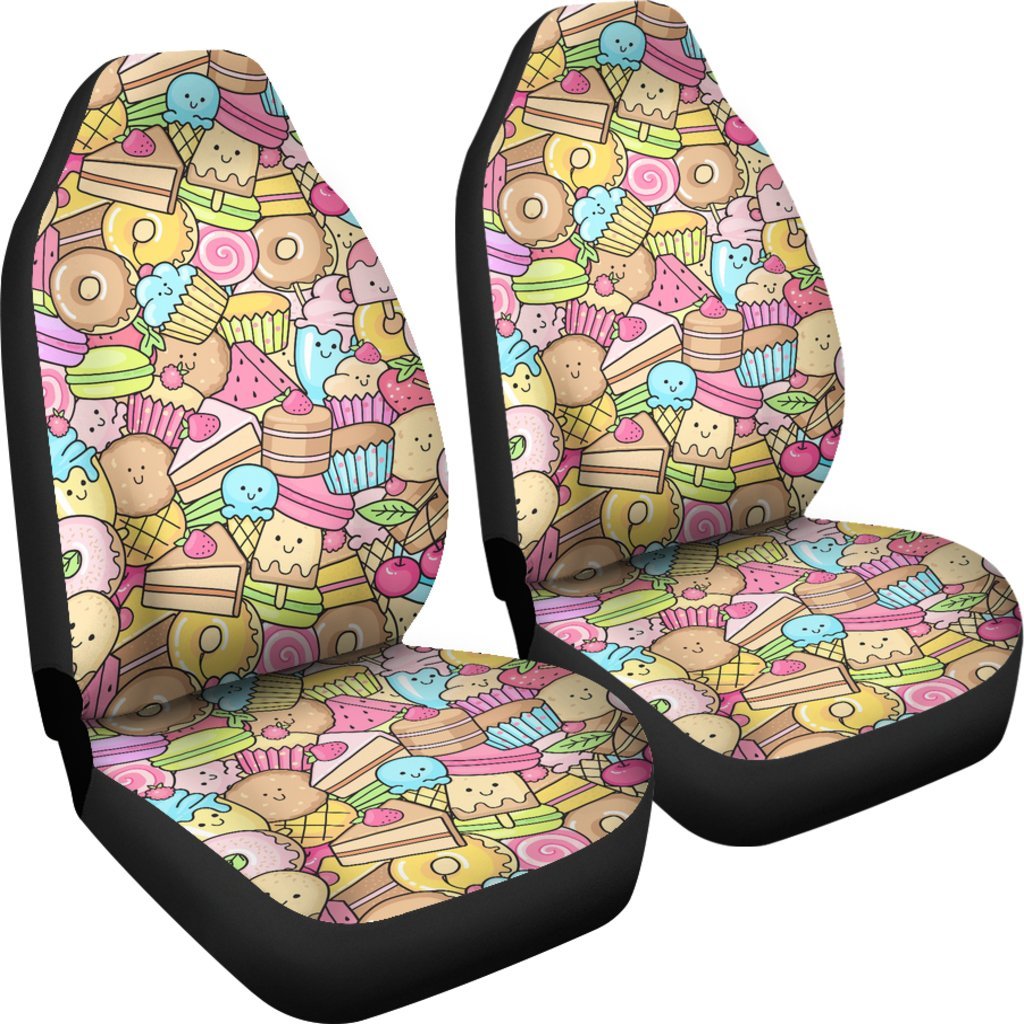 Pattern Print Dessert Cupcake Universal Fit Car Seat Cover-grizzshop
