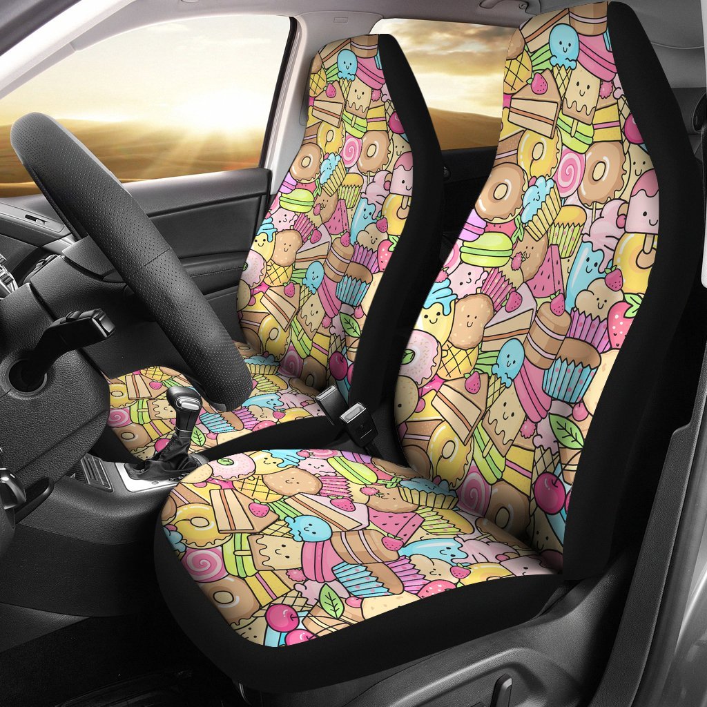 Pattern Print Dessert Cupcake Universal Fit Car Seat Cover-grizzshop