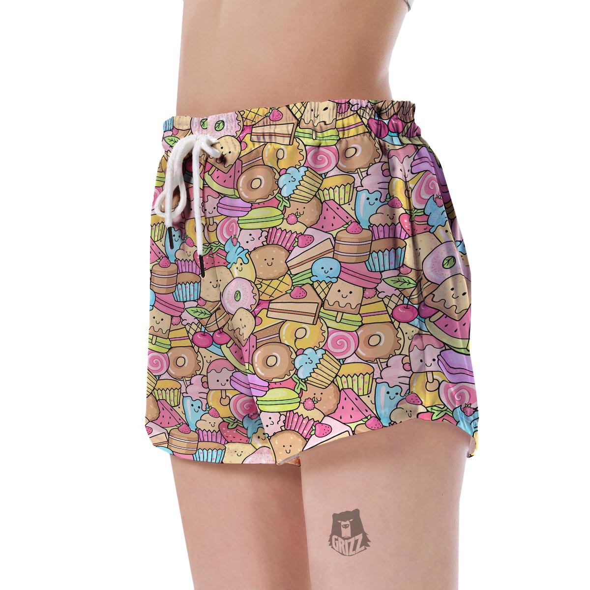 Pattern Print Dessert Cupcake Women's Shorts-grizzshop