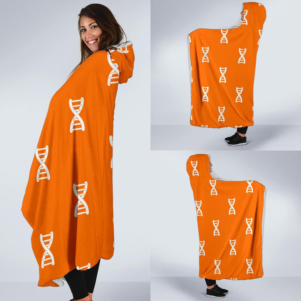 Pattern Print Dna Hooded Blanket-grizzshop