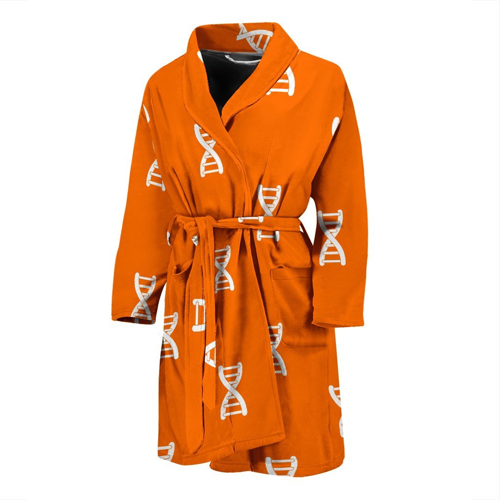 Pattern Print Dna Men Long Robe-grizzshop