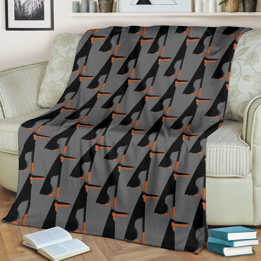 Pattern Print Doberman Dog Blanket-grizzshop