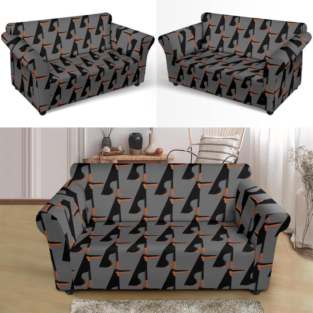 Pattern Print Doberman Dog Loveseat Cover-grizzshop