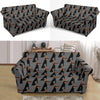 Pattern Print Doberman Dog Loveseat Cover-grizzshop