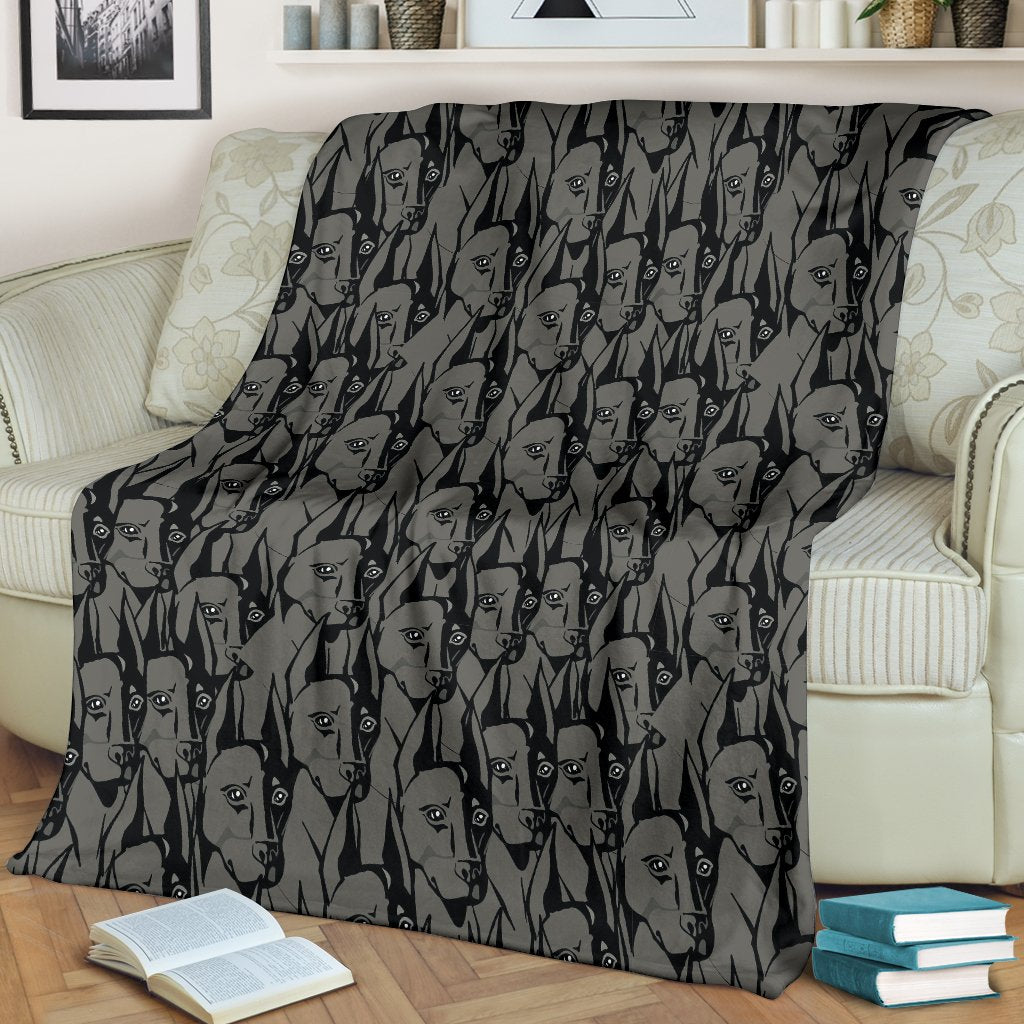 Pattern Print Dog Doberman Blanket-grizzshop