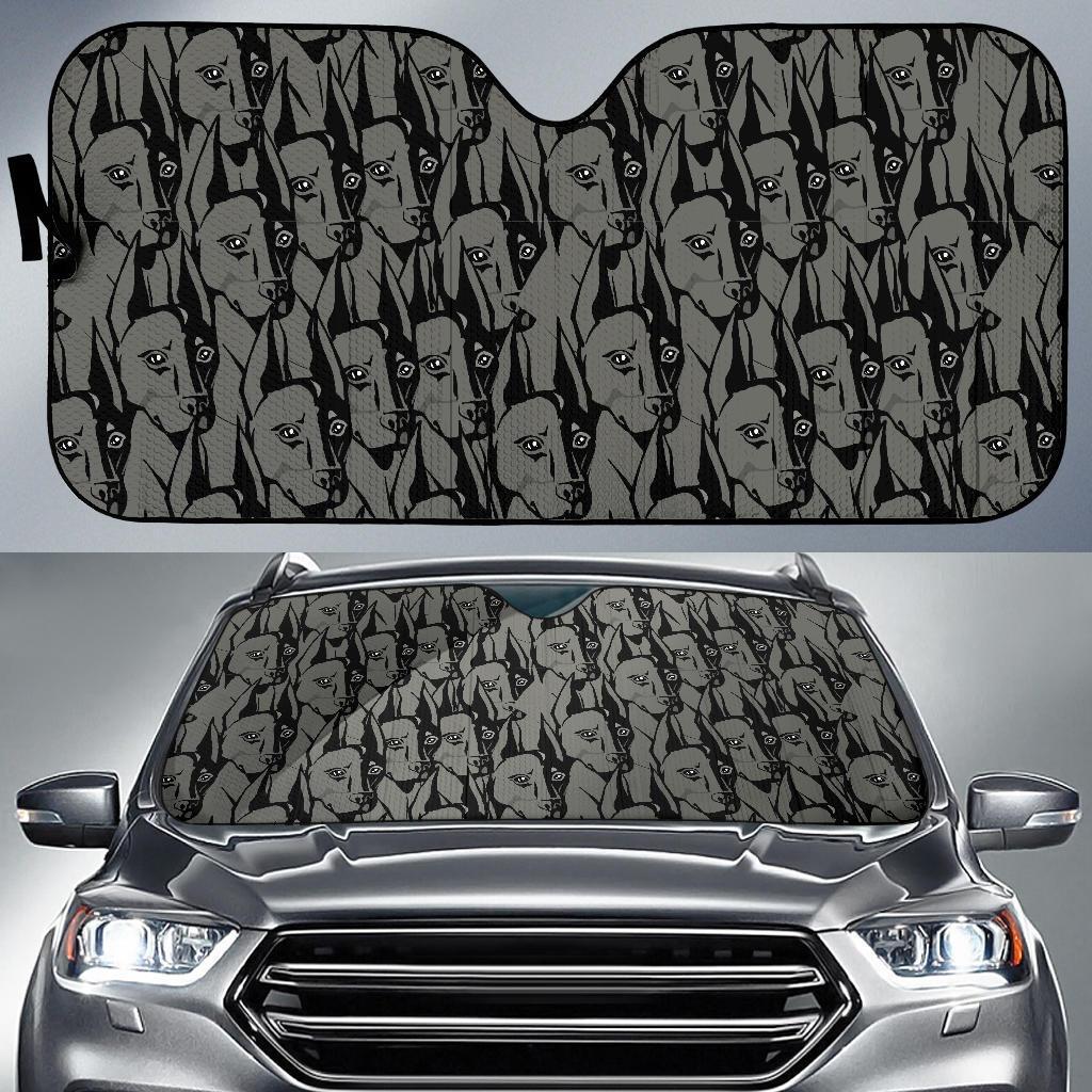 Pattern Print Dog Doberman Car Sun Shade-grizzshop