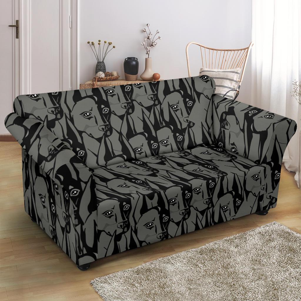 Pattern Print Dog Doberman Loveseat Cover-grizzshop