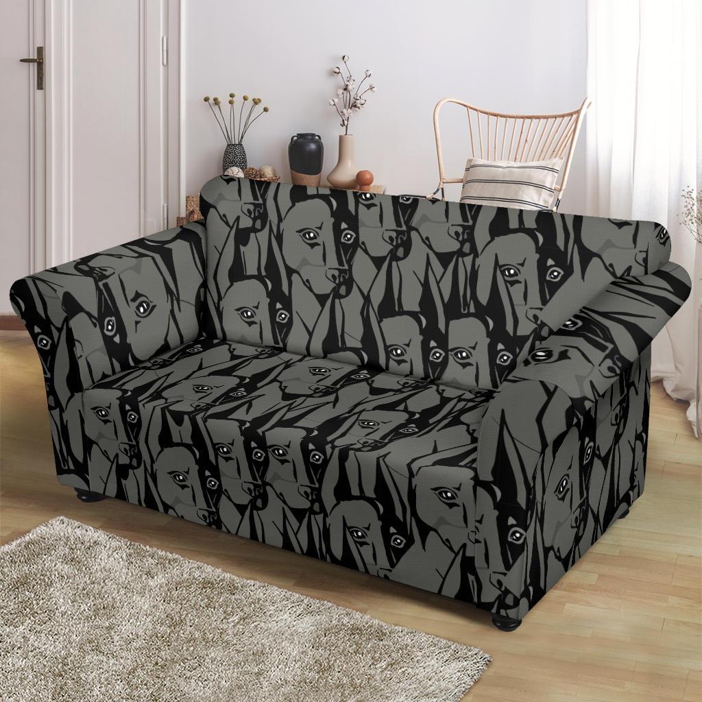 Pattern Print Dog Doberman Loveseat Cover-grizzshop