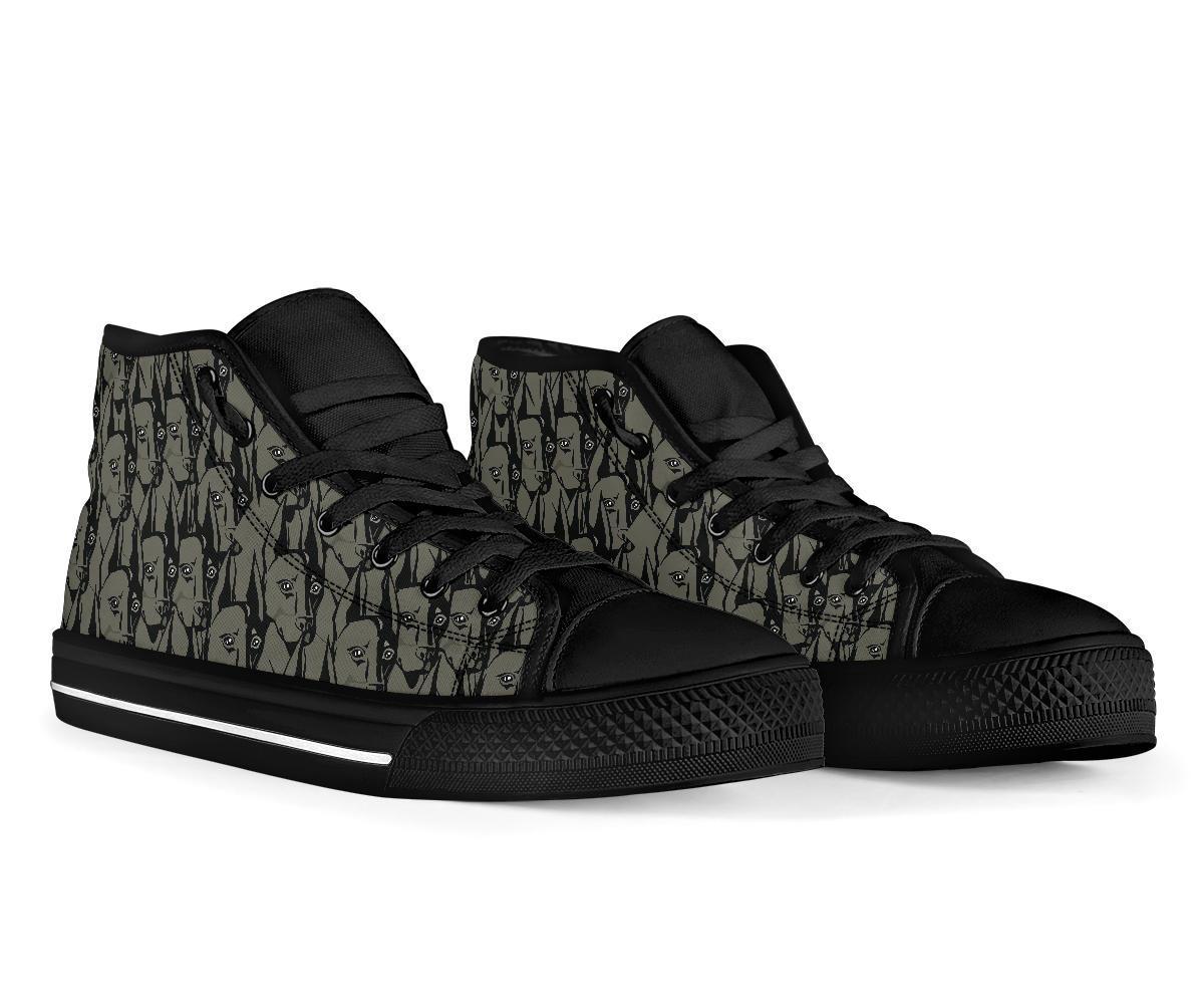 Pattern Print Dog Doberman Men Women's High Top Shoes-grizzshop