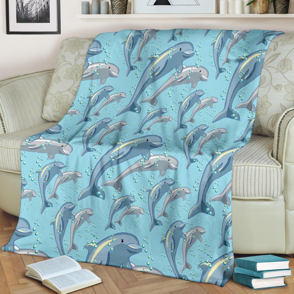 Pattern Print Dolphin Blanket-grizzshop