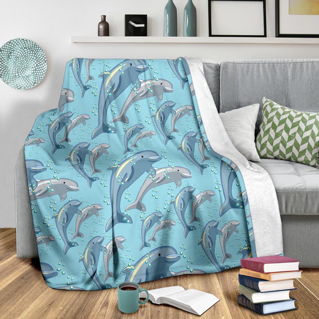 Pattern Print Dolphin Blanket-grizzshop