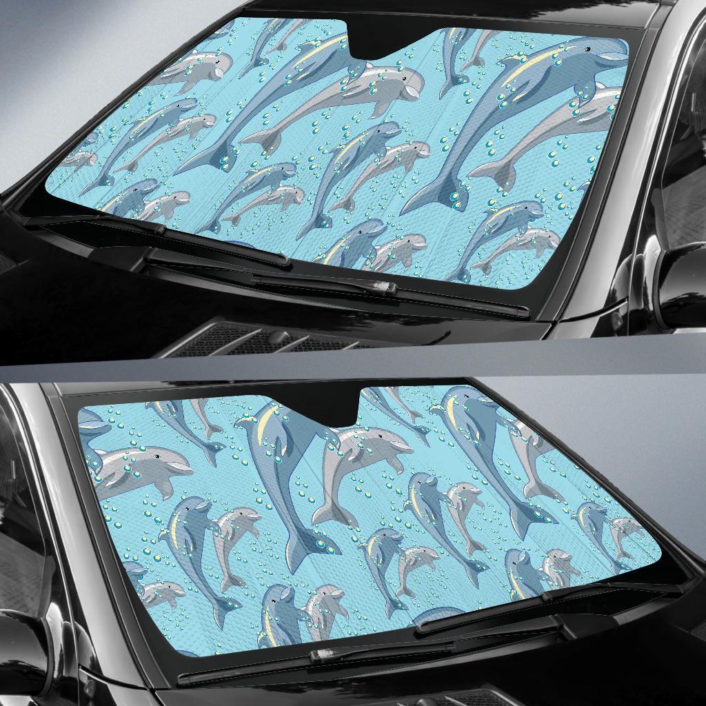 Pattern Print Dolphin Car Sun Shade-grizzshop