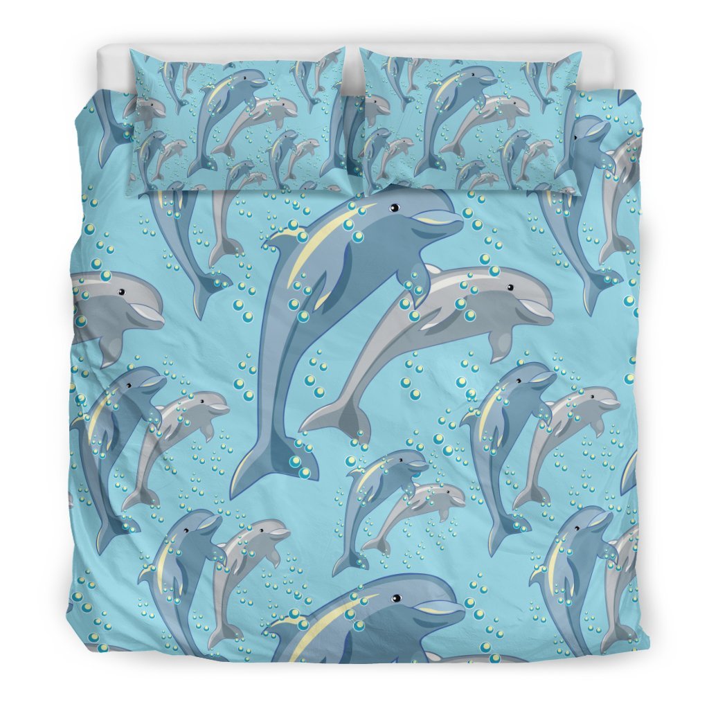 Pattern Print Dolphin Duvet Cover Bedding Set-grizzshop