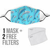 Pattern Print Dolphin Face Mask-grizzshop