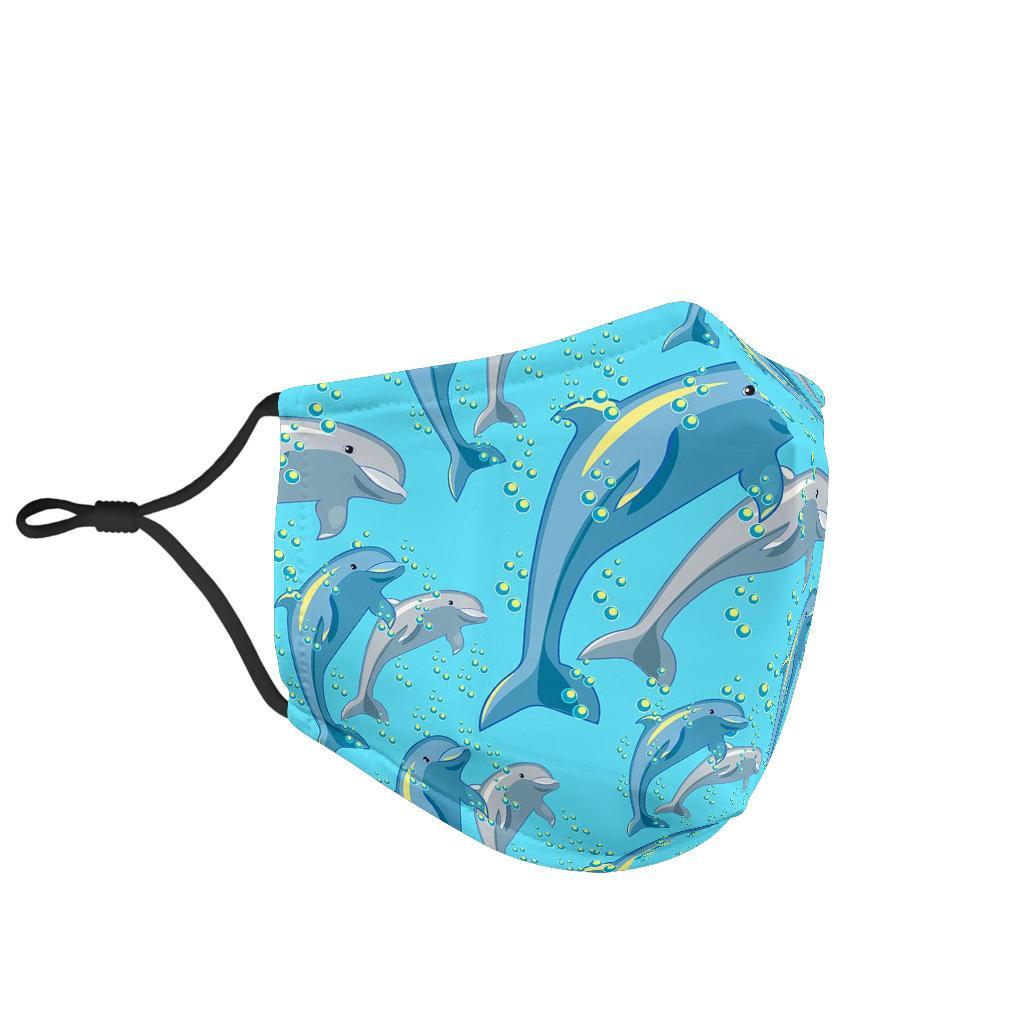 Pattern Print Dolphin Face Mask-grizzshop