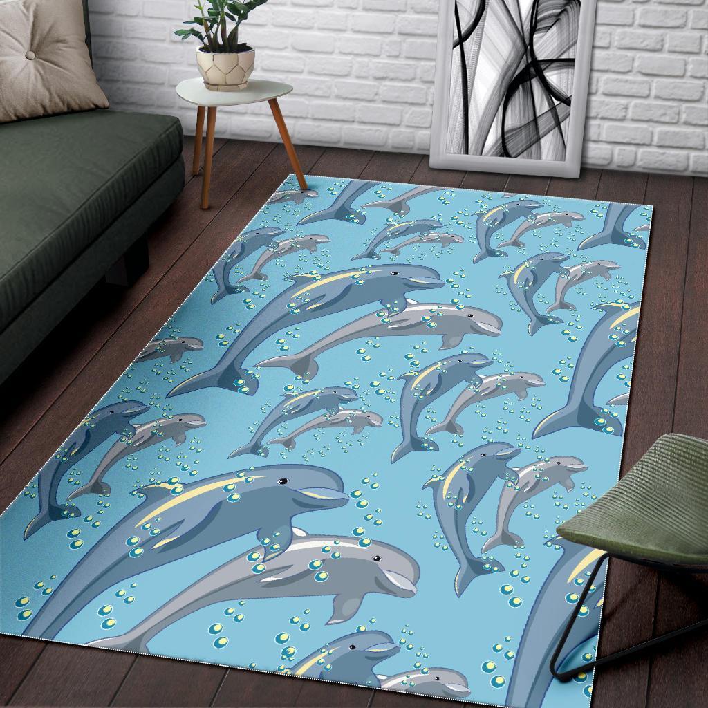 Pattern Print Dolphin Floor Mat-grizzshop