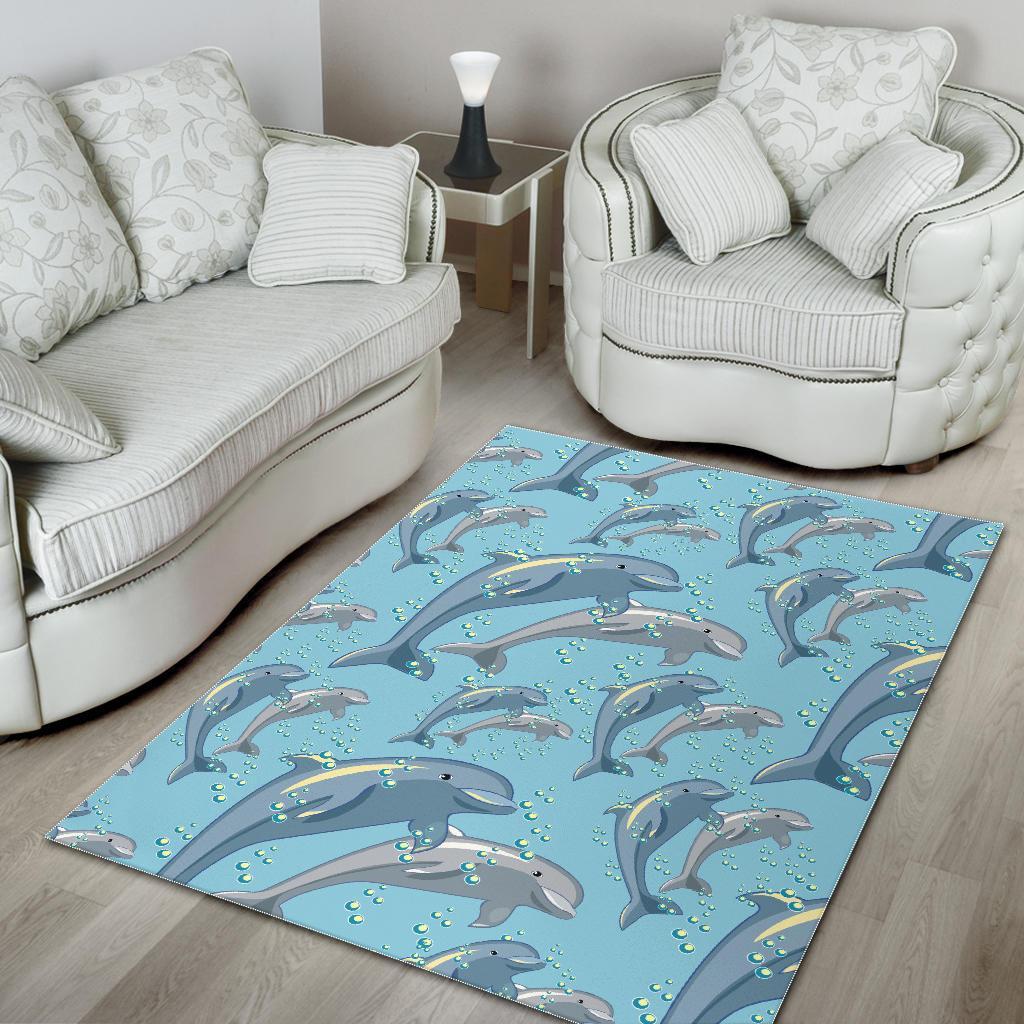 Pattern Print Dolphin Floor Mat-grizzshop