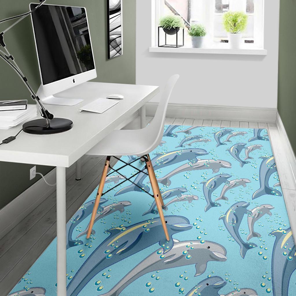 Pattern Print Dolphin Floor Mat-grizzshop