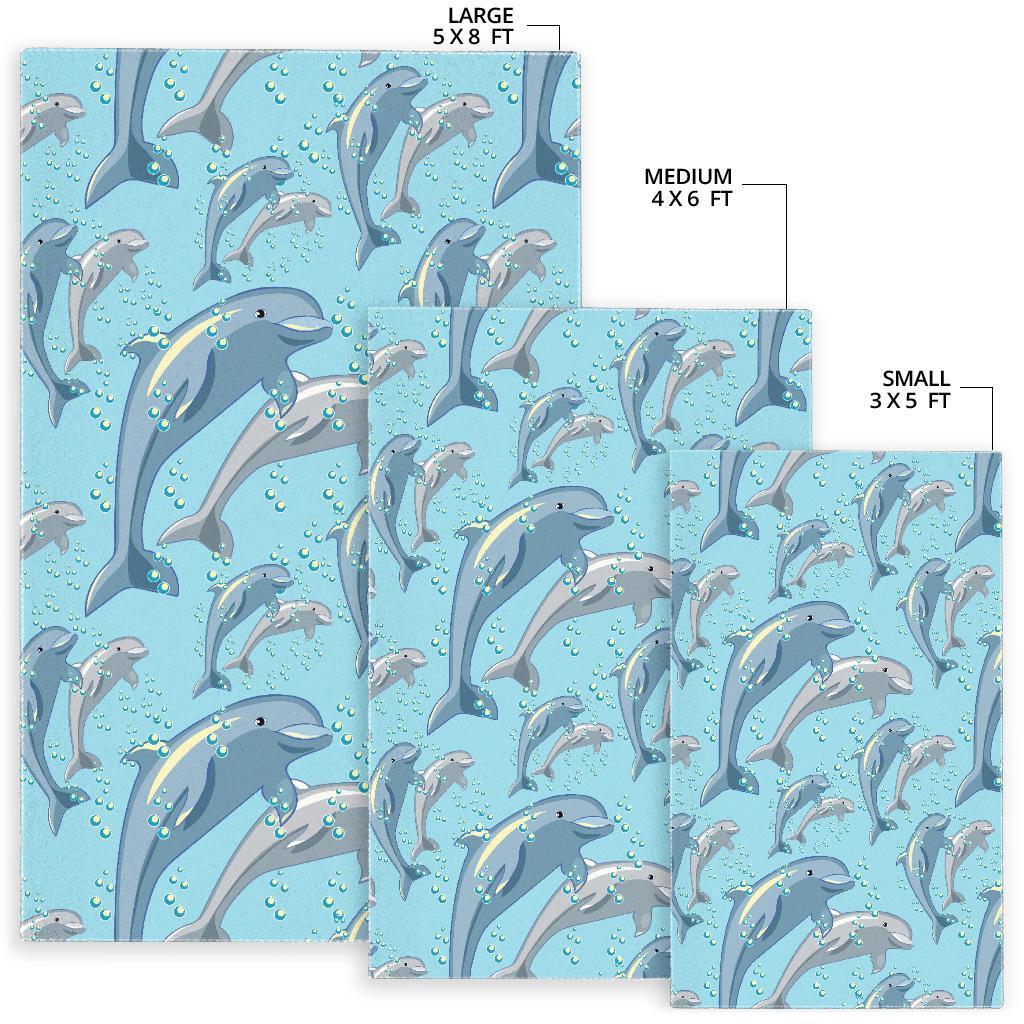 Pattern Print Dolphin Floor Mat-grizzshop