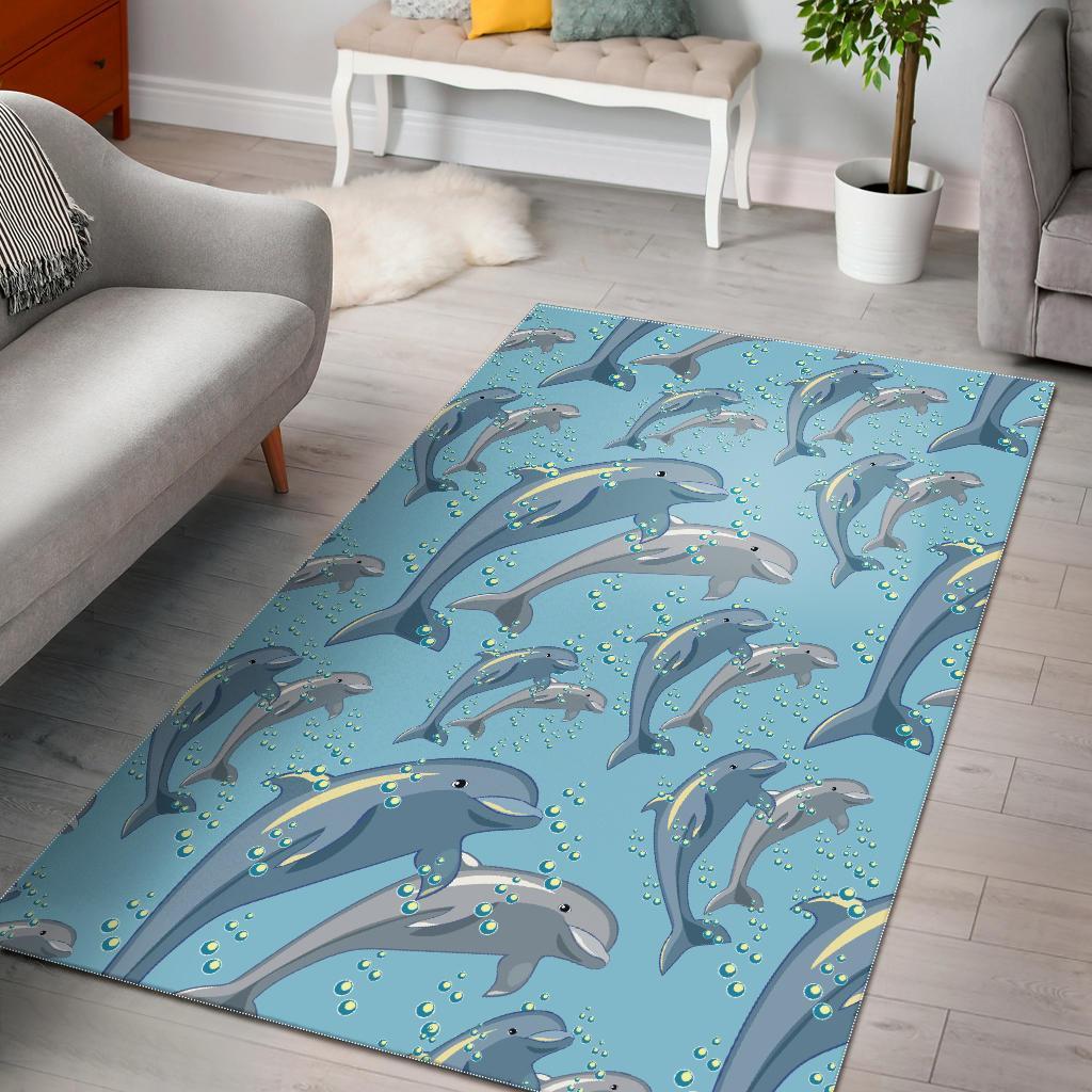 Pattern Print Dolphin Floor Mat-grizzshop