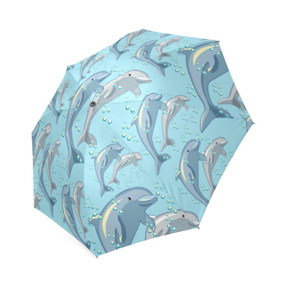 Pattern Print Dolphin Foldable Umbrella-grizzshop