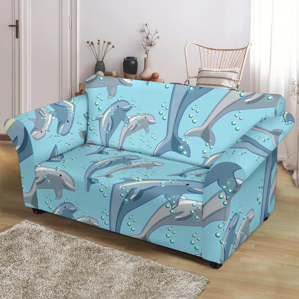 Pattern Print Dolphin Loveseat Cover-grizzshop